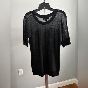 Moschino Black Mesh Short Sleeve Top
